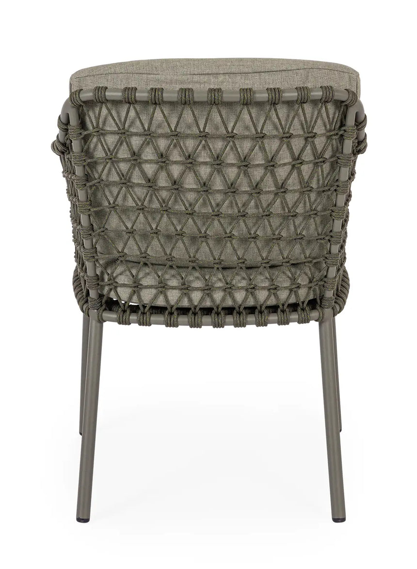 Gartenstuhl Ivissa mit Armlehnen aus Seil Grün - ZEN ZONE Furniture