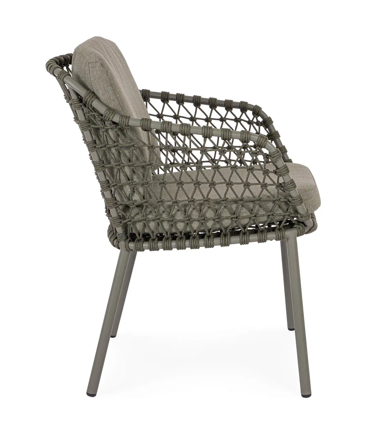 Gartenstuhl Ivissa mit Armlehnen aus Seil Grün - ZEN ZONE Furniture