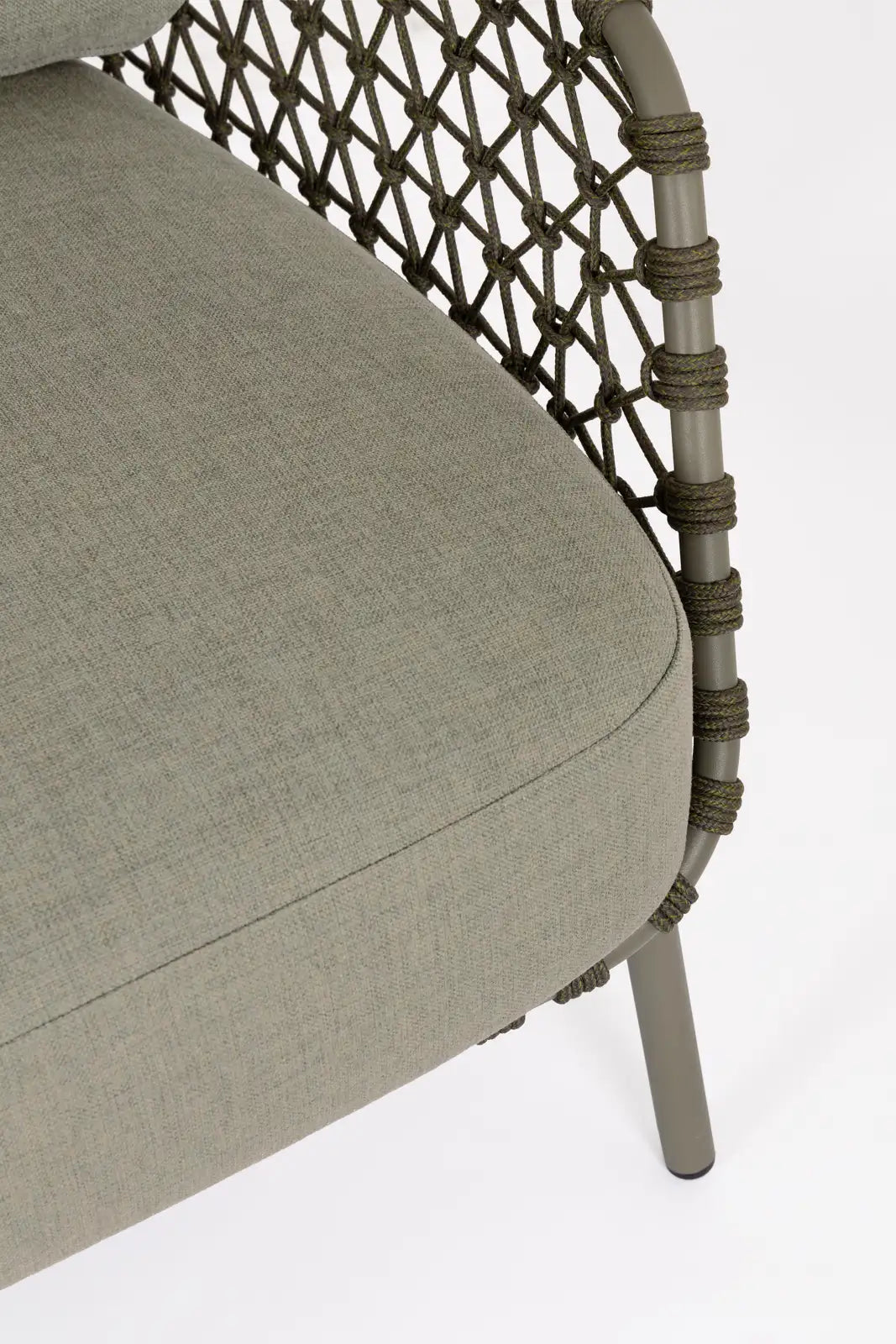 Outdoor Sessel Ivissa mit Armlehnen aus Seil Grün - ZEN ZONE Furniture