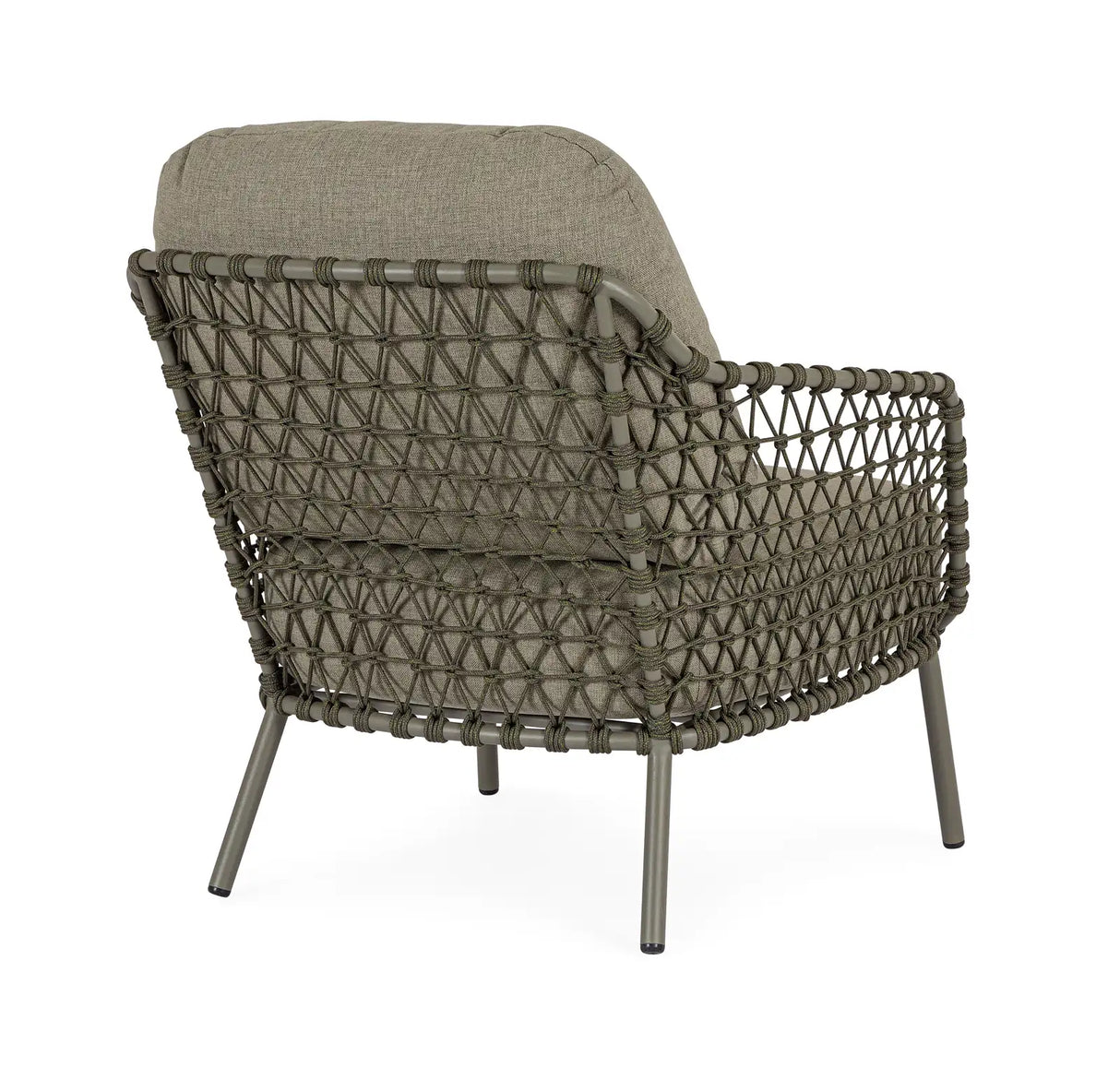 Outdoor Sessel Ivissa mit Armlehnen aus Seil Grün - ZEN ZONE Furniture