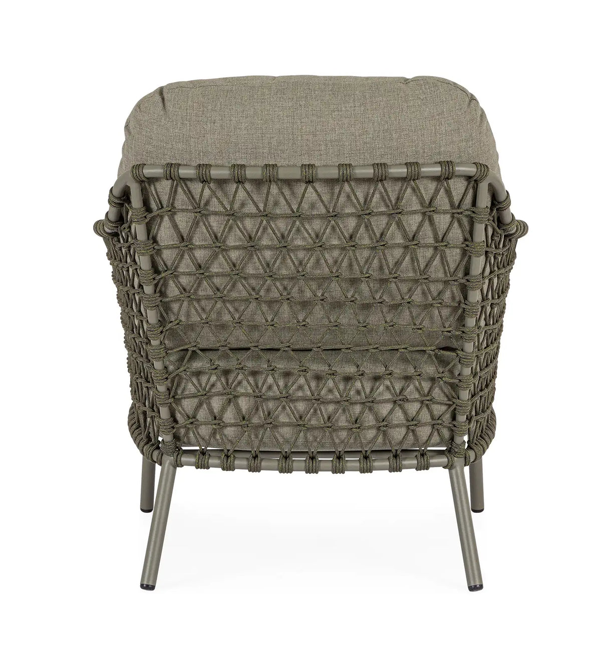 Outdoor Sessel Ivissa mit Armlehnen aus Seil Grün - ZEN ZONE Furniture