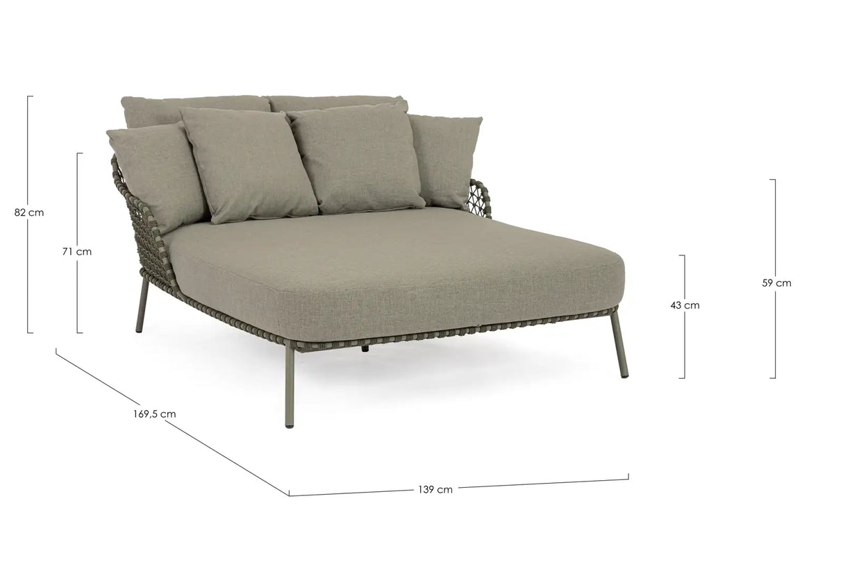 Outdoor Daybed 2-Sitzer Ivissa Grün 139x170 cm - ZEN ZONE Furniture