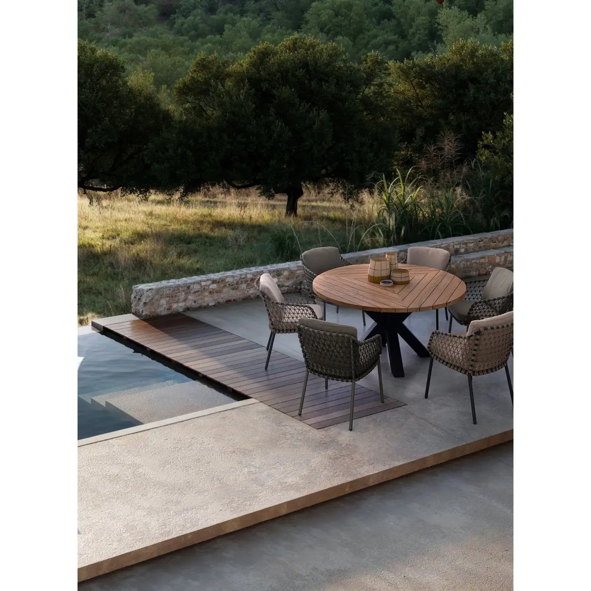 Gartenstuhl Ivissa mit Armlehnen aus Seil Anthrazit - ZEN ZONE Furniture