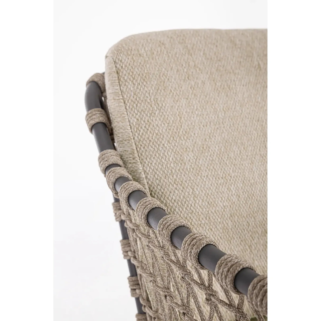 Gartenstuhl Ivissa mit Armlehnen aus Seil Anthrazit - ZEN ZONE Furniture