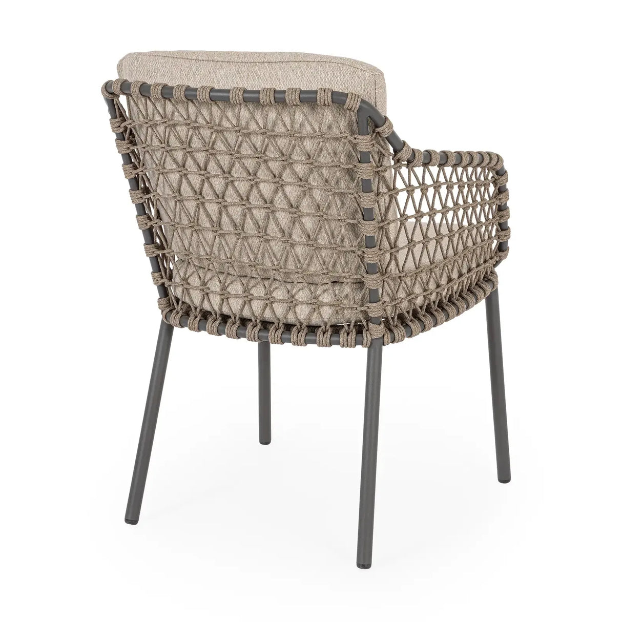 Gartenstuhl Ivissa mit Armlehnen aus Seil Anthrazit - ZEN ZONE Furniture