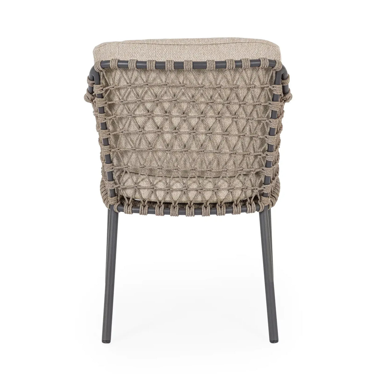 Gartenstuhl Ivissa mit Armlehnen aus Seil Anthrazit - ZEN ZONE Furniture