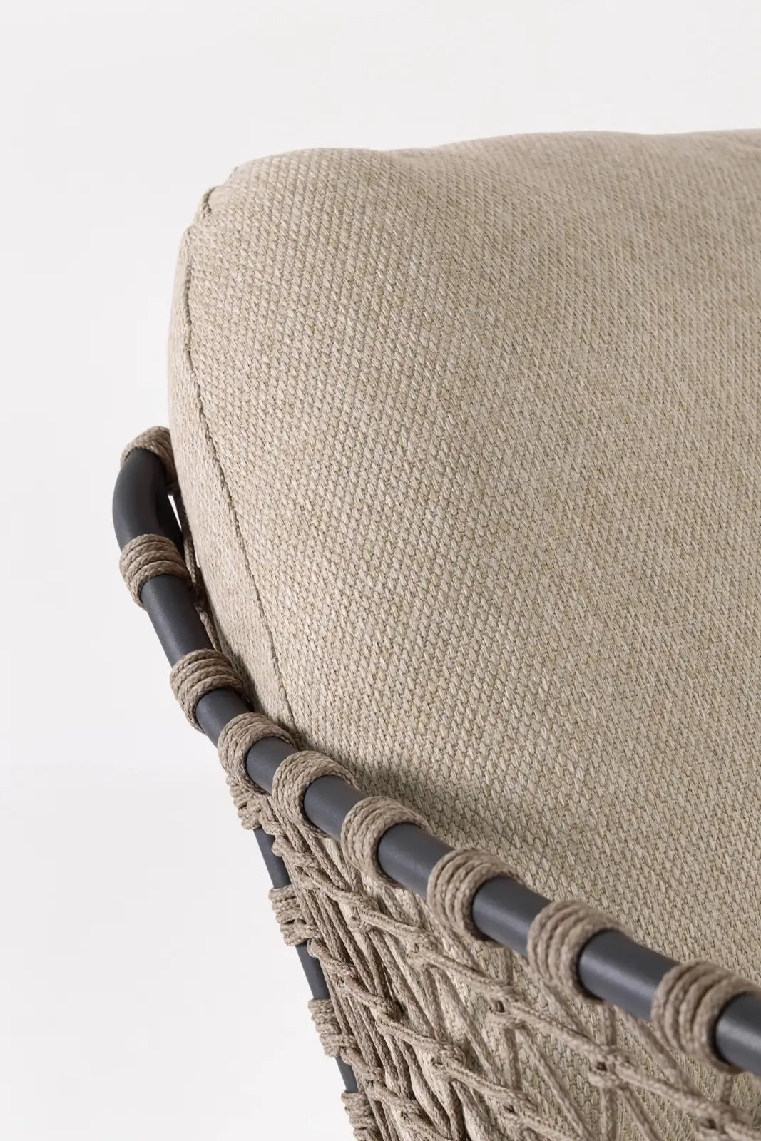 Outdoor Sessel Ivissa mit Armlehnen aus Seil Anthrazit - ZEN ZONE Furniture