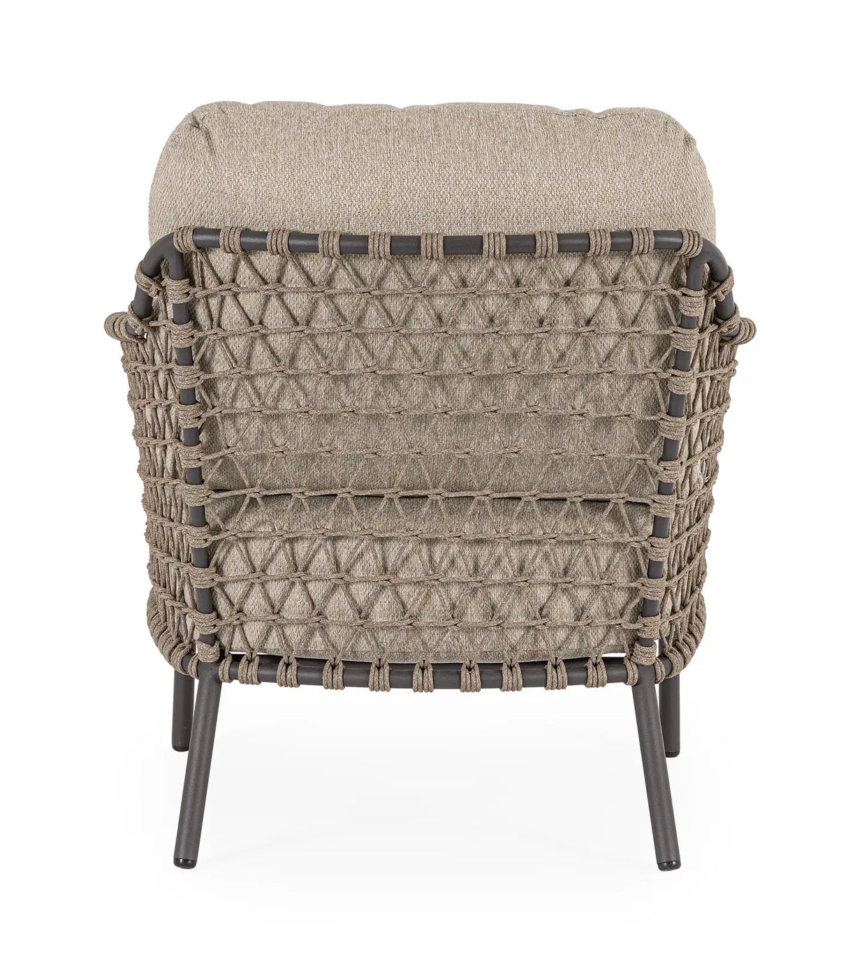 Outdoor Sessel Ivissa mit Armlehnen aus Seil Anthrazit - ZEN ZONE Furniture