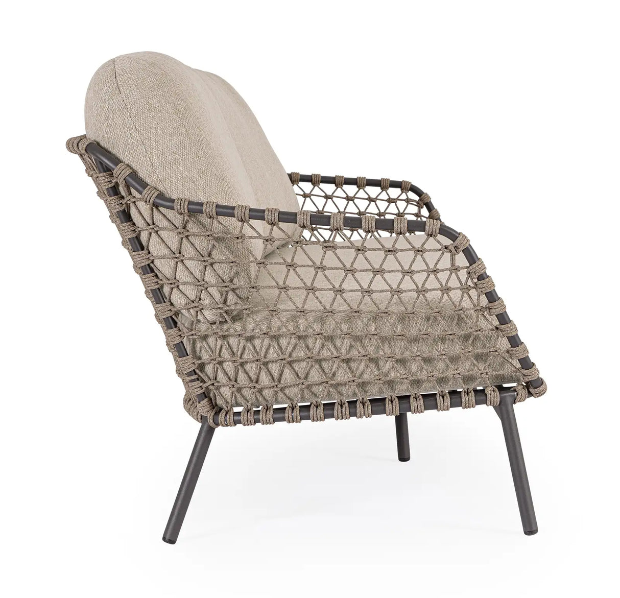 Outdoor Sofa 2/3-Sitzer Ivissa aus Seil Anthrazit 166x85 cm - ZEN ZONE Furniture