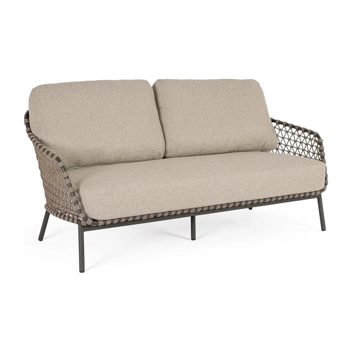 Outdoor Sofa 2/3-Sitzer Ivissa aus Seil Anthrazit 166x85 cm - ZEN ZONE Furniture