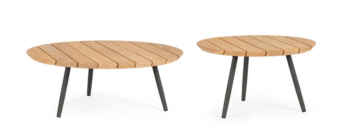 Outdoor Couchtisch 2er-Set Ivissa D60-D80 Anthrazit - ZEN ZONE Furniture