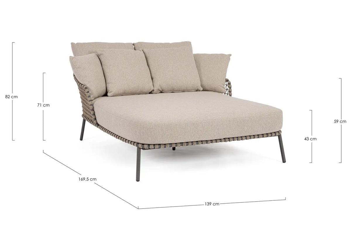 Outdoor Daybed 2-Sitzer Ivissa Anthrazit 139x170 cm - ZEN ZONE Furniture