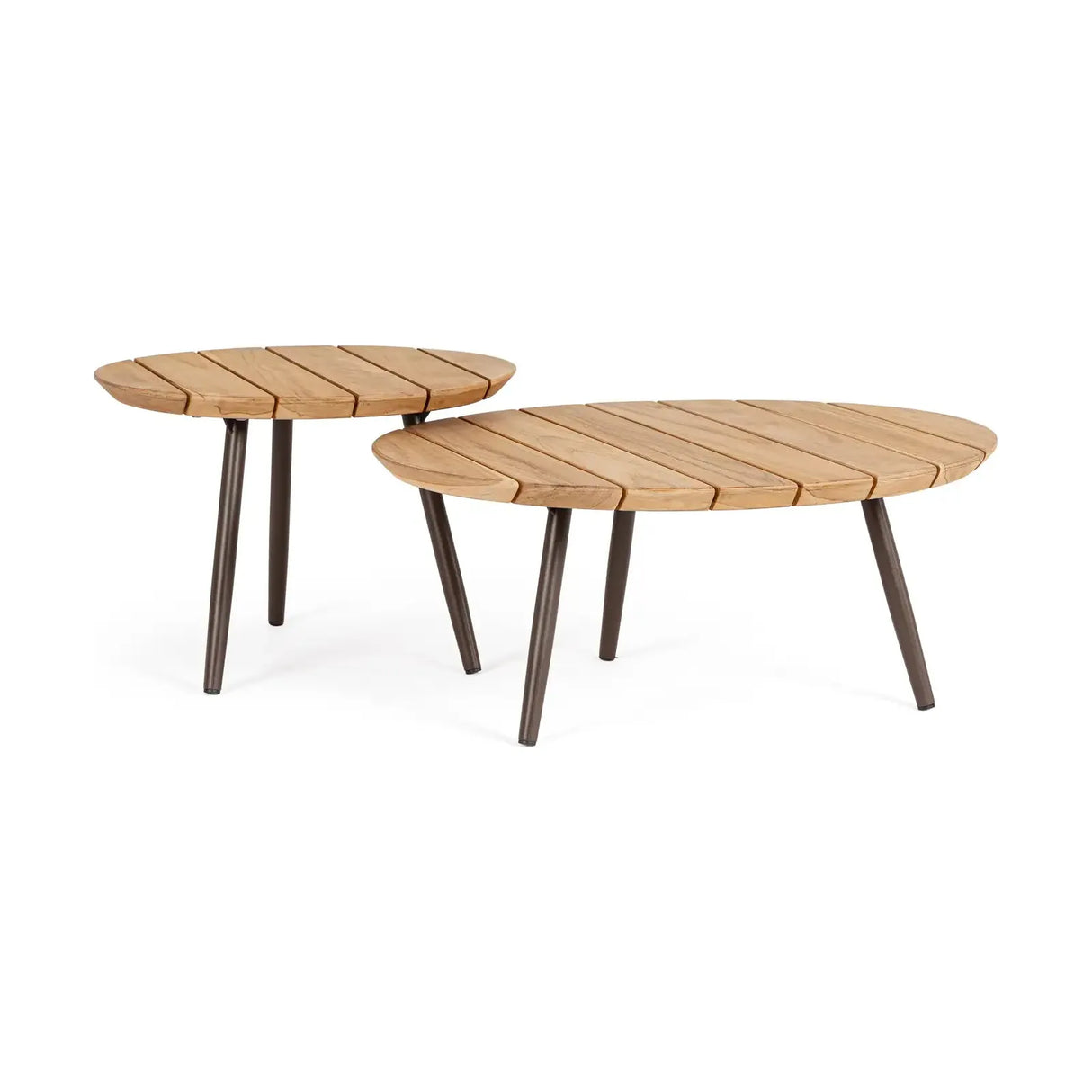 Outdoor Couchtisch 2er-Set Teakholz Talaia D50-D70 Java - ZEN ZONE Furniture