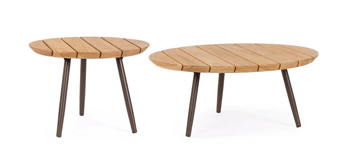 Outdoor Couchtisch 2er-Set Teakholz Talaia D50-D70 Java - ZEN ZONE Furniture