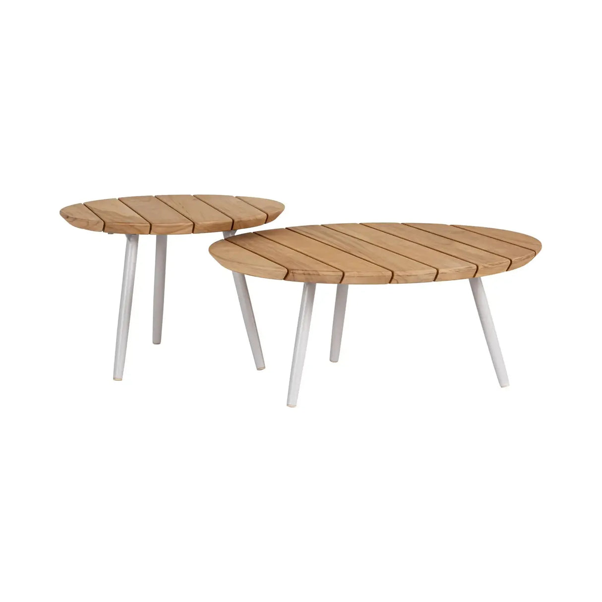 Outdoor Couchtisch 2er-Set Teakholz Talaia D50-D70 Frostig - ZEN ZONE Furniture