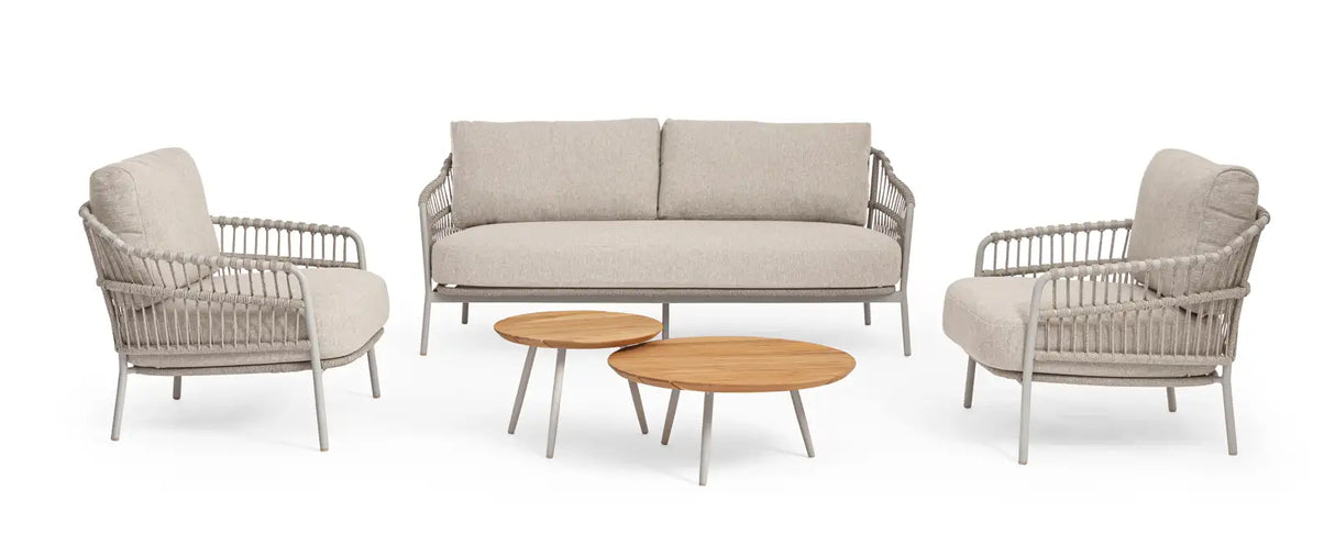 Outdoor Couchtisch 2er-Set Teakholz Talaia D50-D70 Frostig - ZEN ZONE Furniture