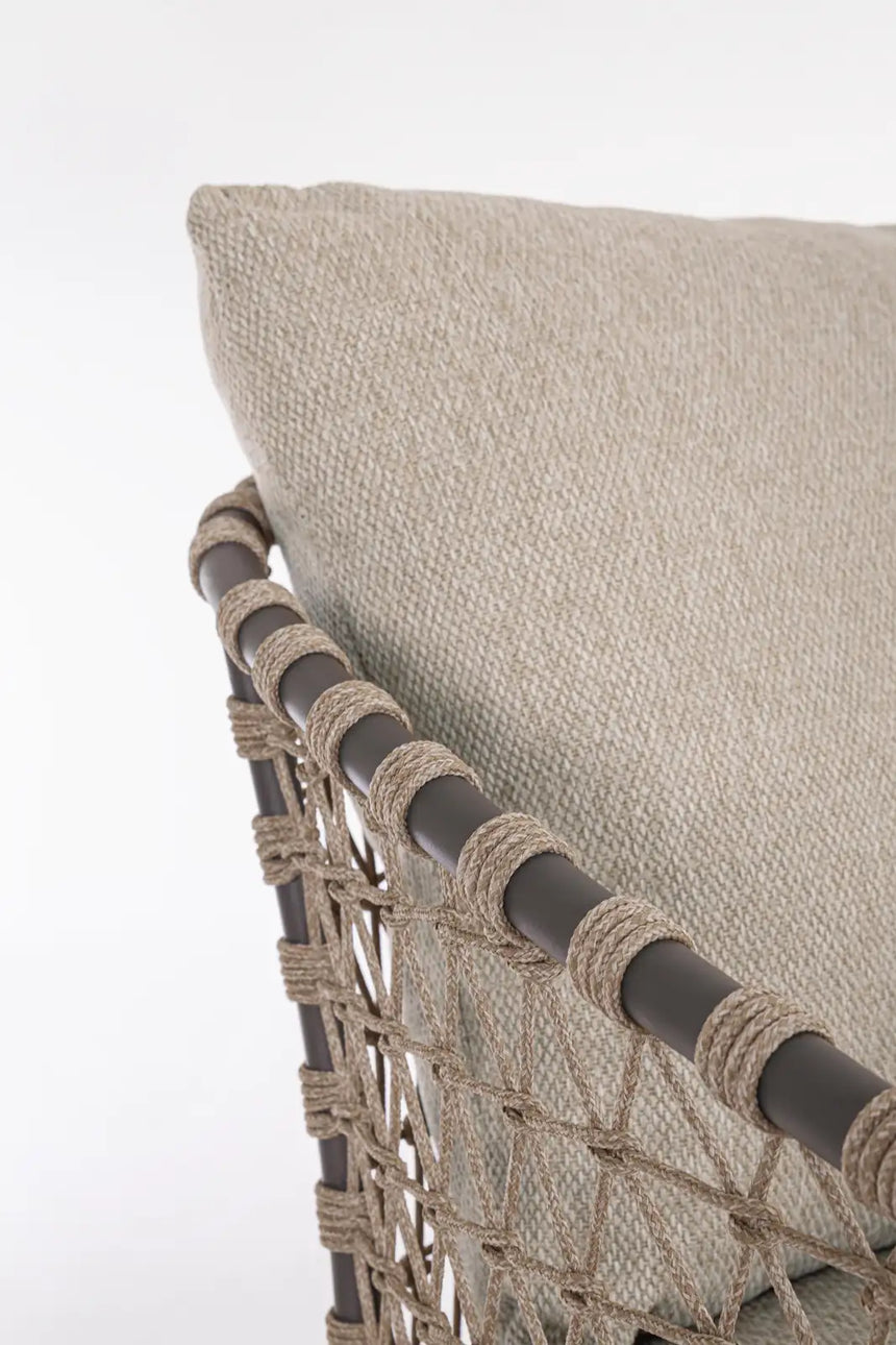 Outdoor Sofa 2/3-Sitzer Eularia aus Aluminium, Seil und Teakholz - ZEN ZONE Furniture