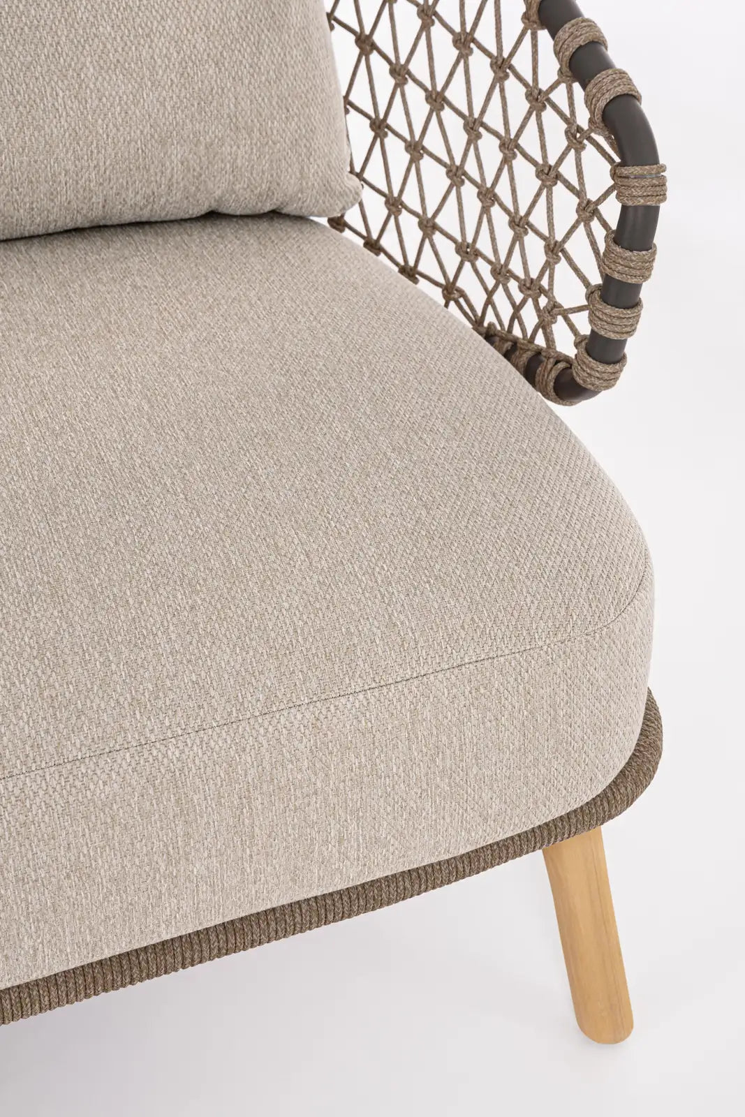 Outdoor Sofa 2/3-Sitzer Eularia aus Aluminium, Seil und Teakholz - ZEN ZONE Furniture