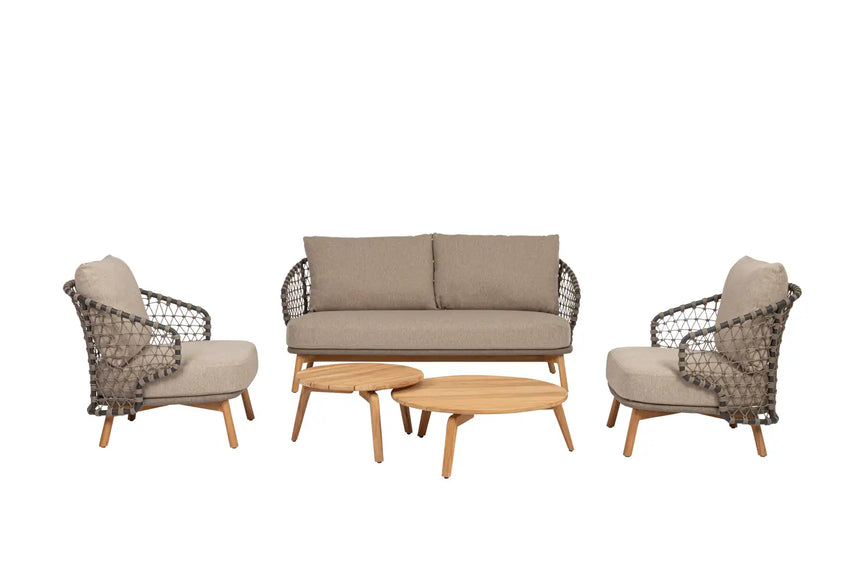Outdoor Couchtisch 2er-Set Eularia Teakholz D60-D80 - ZEN ZONE Furniture