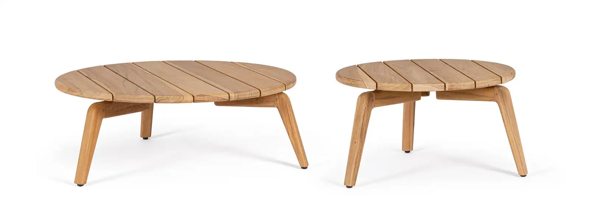 Outdoor Couchtisch 2er-Set Eularia Teakholz D60-D80 - ZEN ZONE Furniture