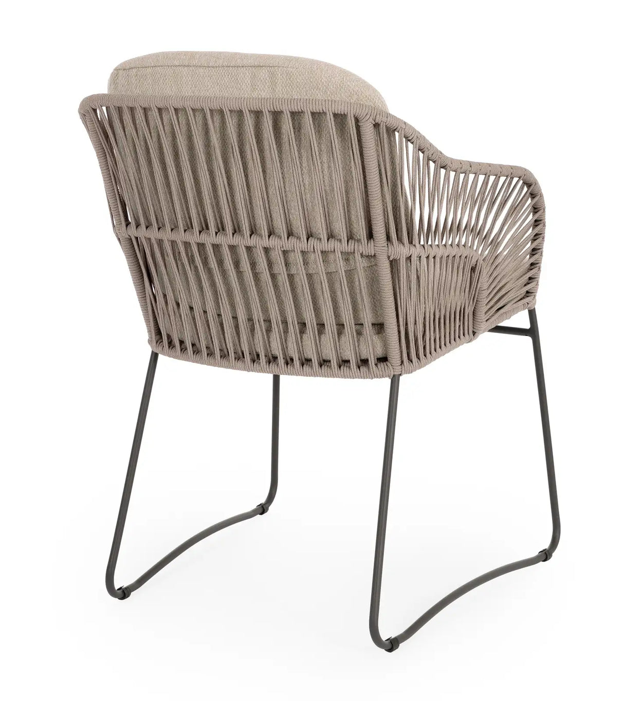 Gartenstuhl Carles aus Stahl und Seil mit Armlehnen - ZEN ZONE Furniture