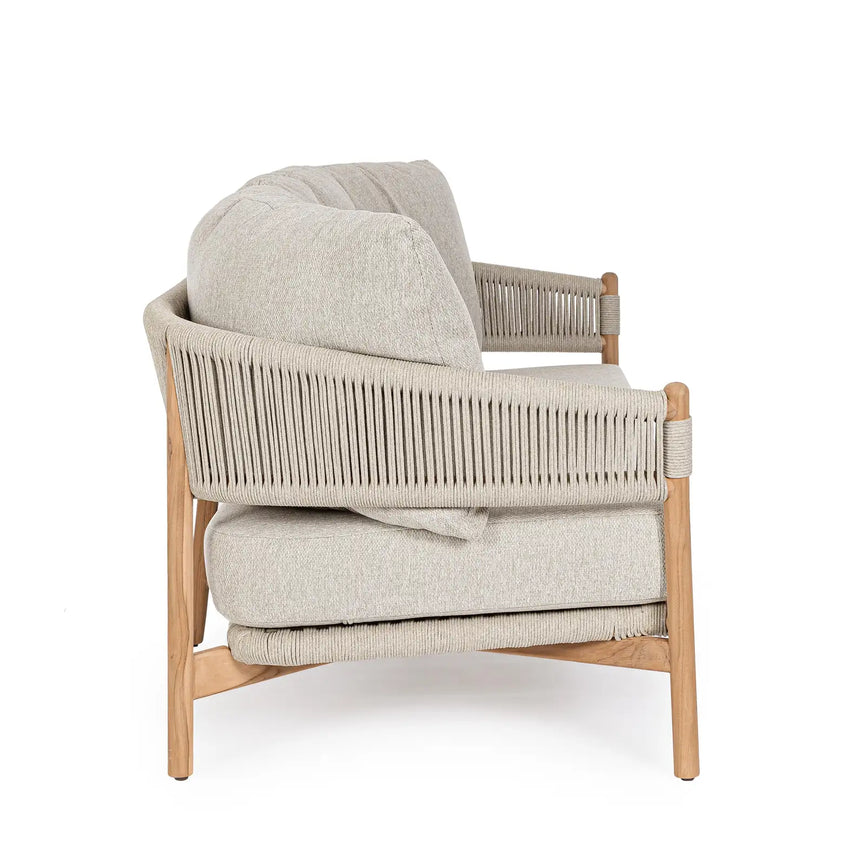 Outdoor Sofa Garita 3-Sitzer aus Teakholz und Seil - ZEN ZONE Furniture