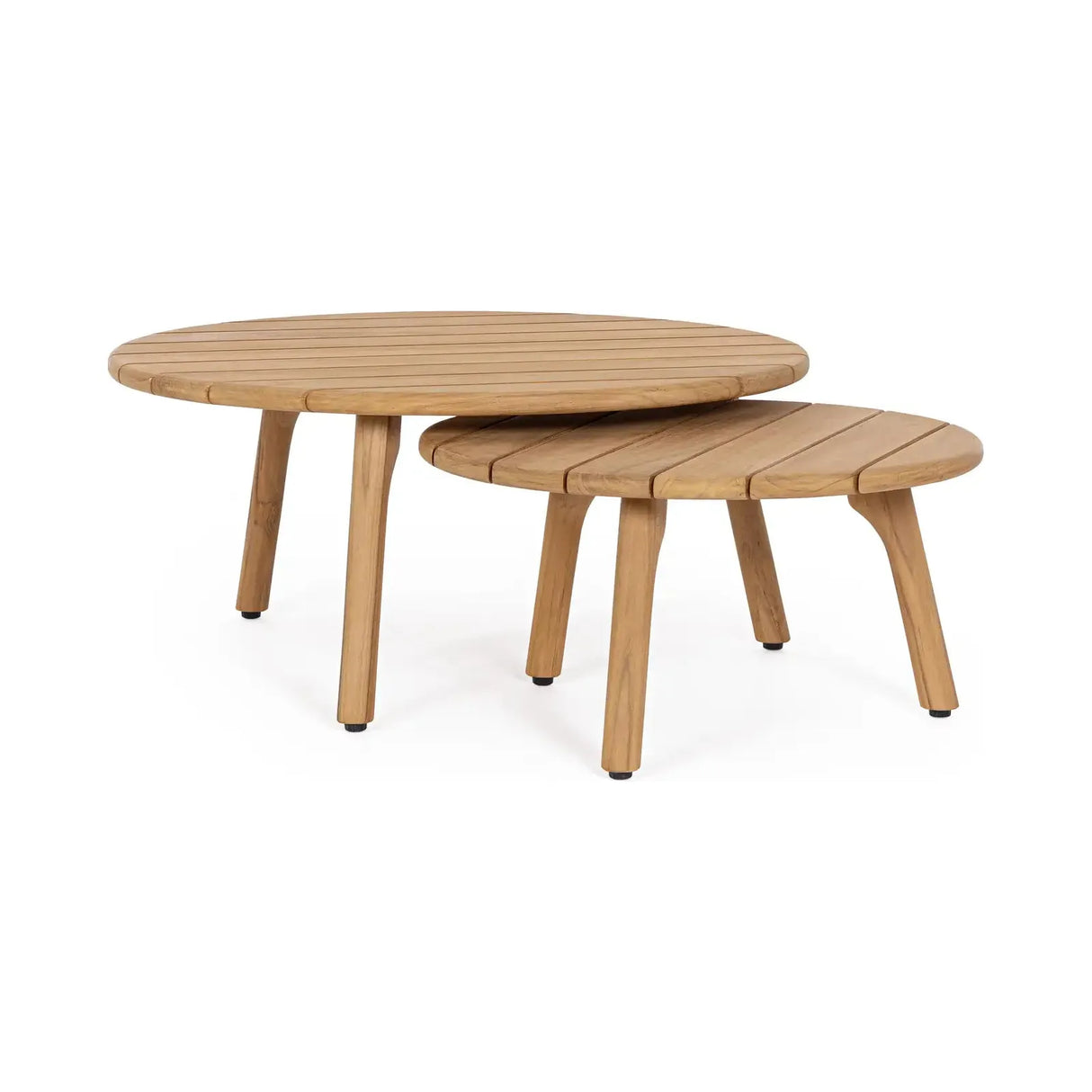 2er-Set Outdoor Couchtisch Garita Teakholz D60-D80 - ZEN ZONE Furniture