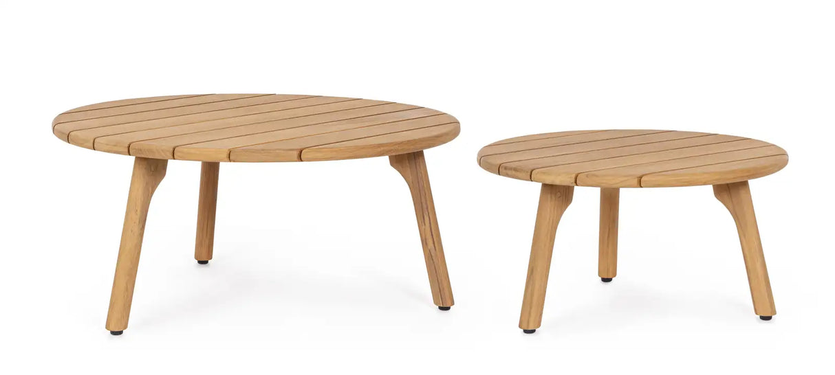 2er-Set Outdoor Couchtisch Garita Teakholz D60-D80 - ZEN ZONE Furniture