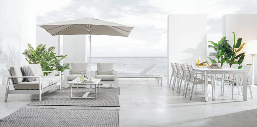 Gartentisch ausziehbar 200-300x110 Weiß CX21 Konnor - ZEN ZONE Furniture