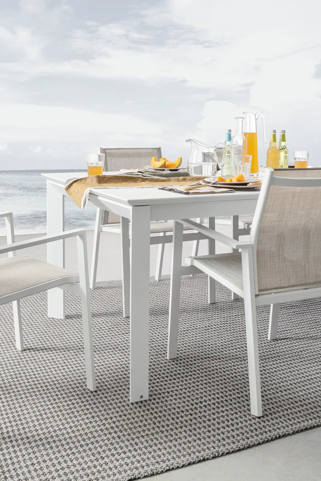 Gartentisch ausziehbar 200-300x110 Weiß CX21 Konnor - ZEN ZONE Furniture