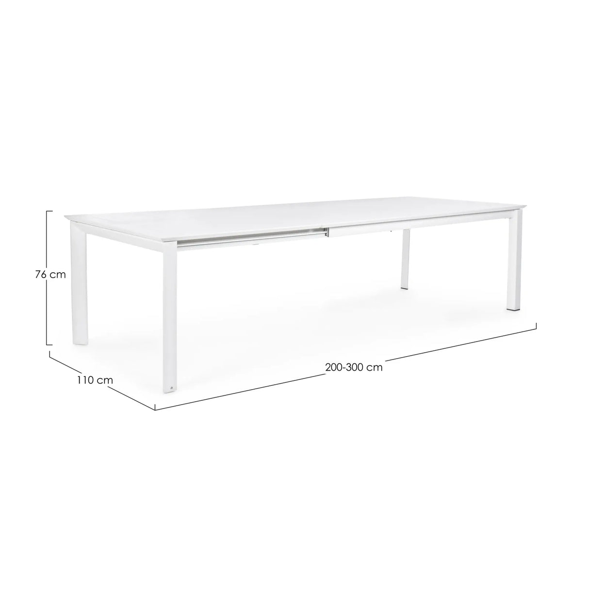 Gartentisch ausziehbar 200-300x110 Weiß CX21 Konnor - ZEN ZONE Furniture