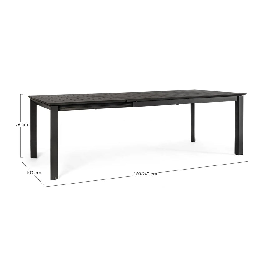 Gartentisch ausziehbar 160-240x100 Anthrazit CX23 Konnor - ZEN ZONE Furniture