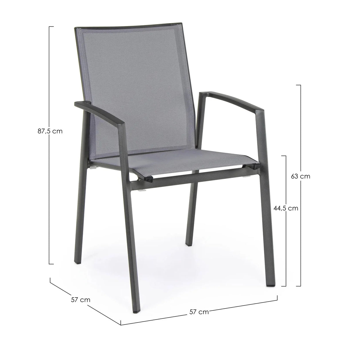 Cruise Stuhl mit Armlehnen Charcoal Gk52 - ZEN ZONE Furniture