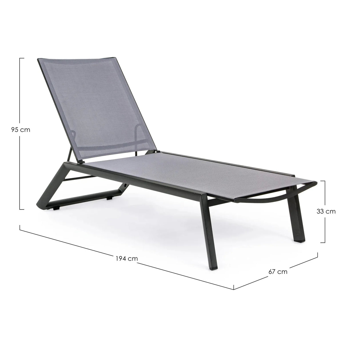 Cruise Sonnenbank mit Rädern Charcoal Gk52 - ZEN ZONE Furniture