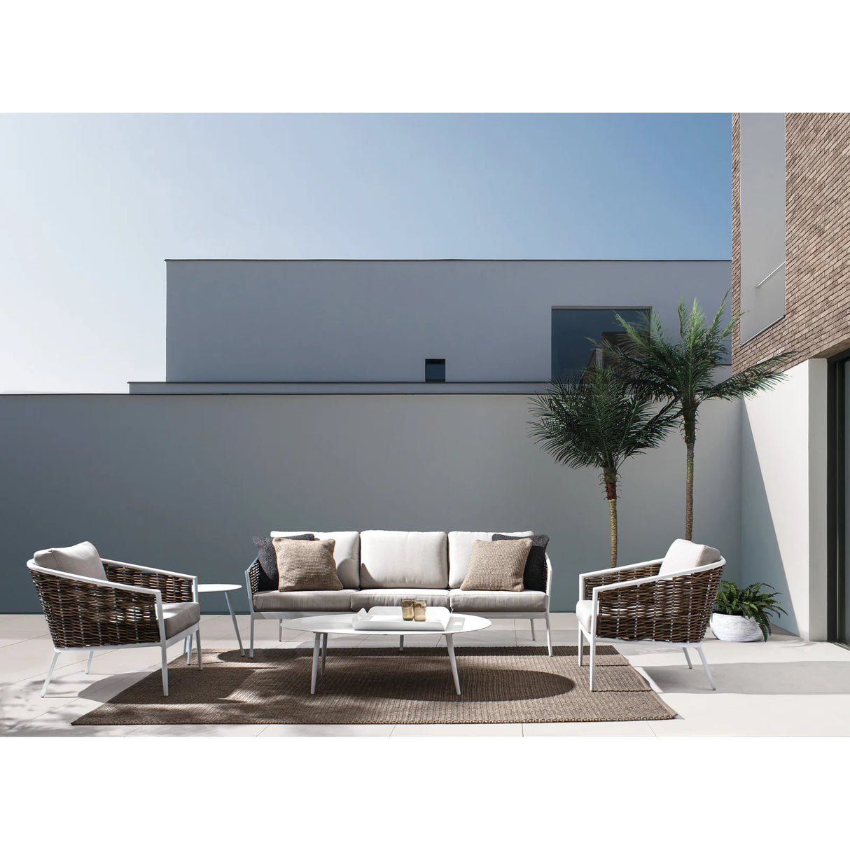 Garten Couchtisch 120x75 Weiß YK11 Ridley - ZEN ZONE Furniture
