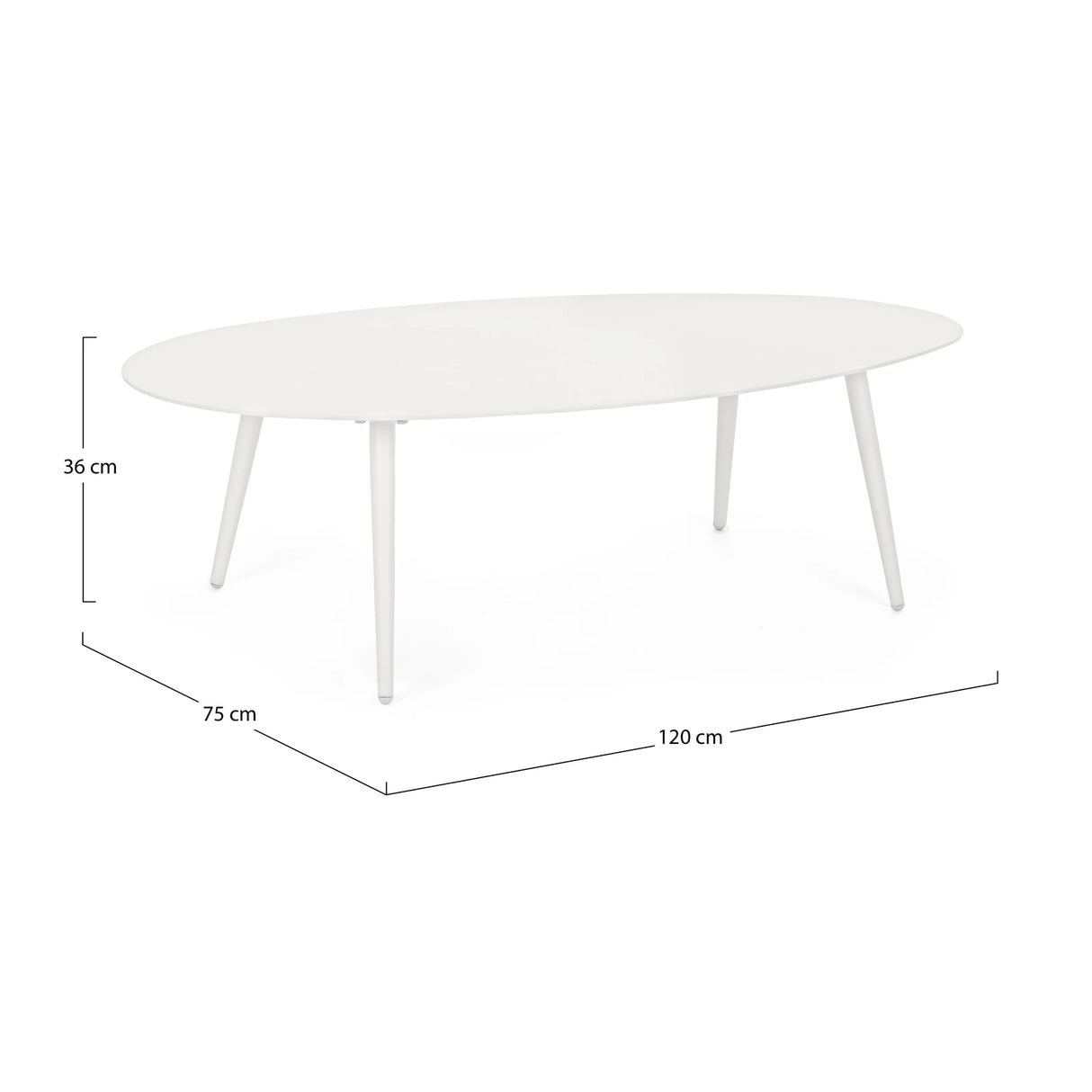 Garten Couchtisch 120x75 Weiß YK11 Ridley - ZEN ZONE Furniture