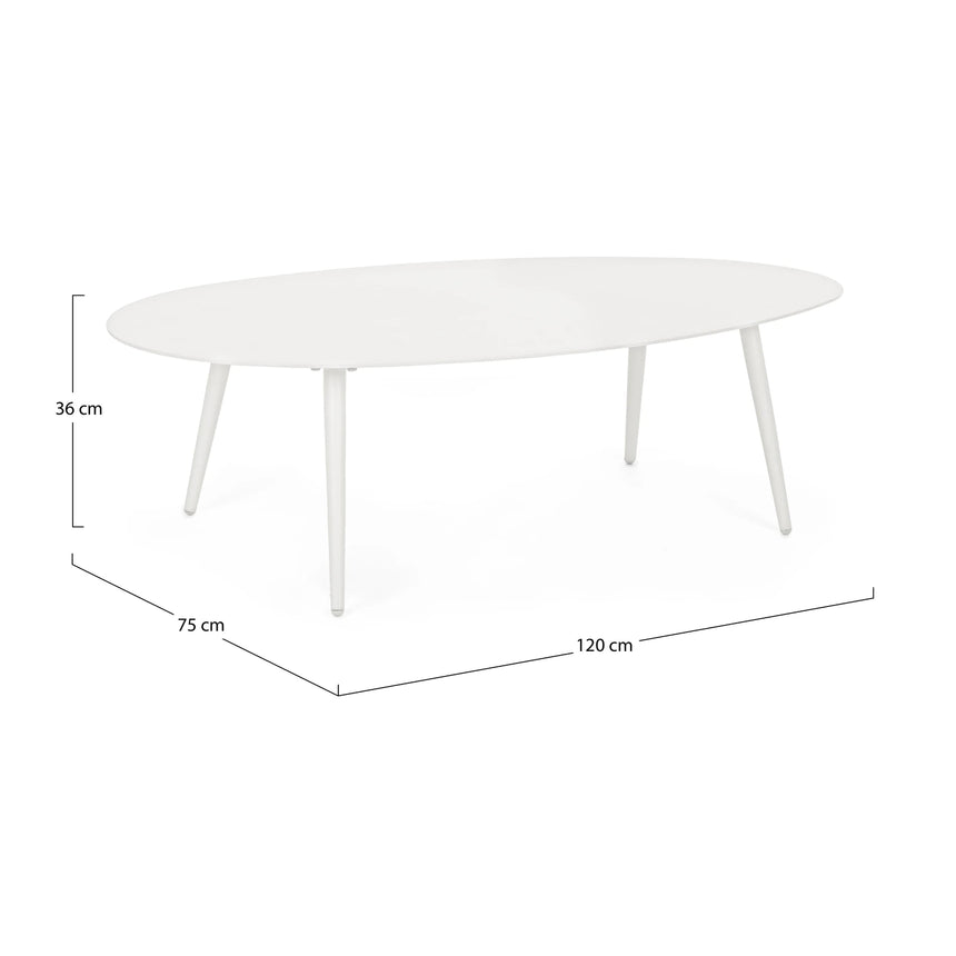 Garten Couchtisch 120x75 Weiß YK11 Ridley - ZEN ZONE Furniture