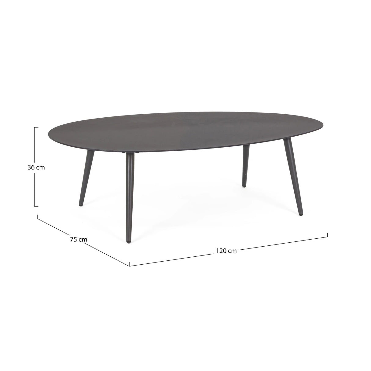 Garten Couchtisch 120x75 Anthrazit YK Ridley - ZEN ZONE Furniture