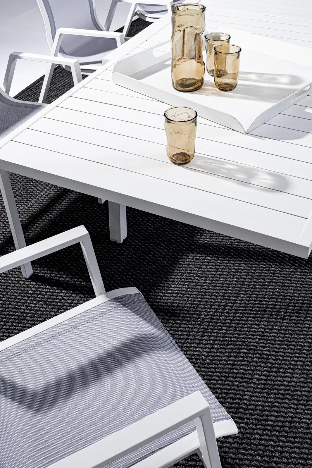 Gartentisch ausziehbar 135-270x90 Weiß Pelagius - ZEN ZONE Furniture