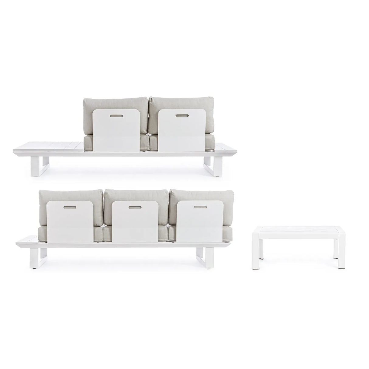 Gartenlounge Eck-Sitzgruppe mit Kissen Weiß CX21 Konnor - ZEN ZONE Furniture