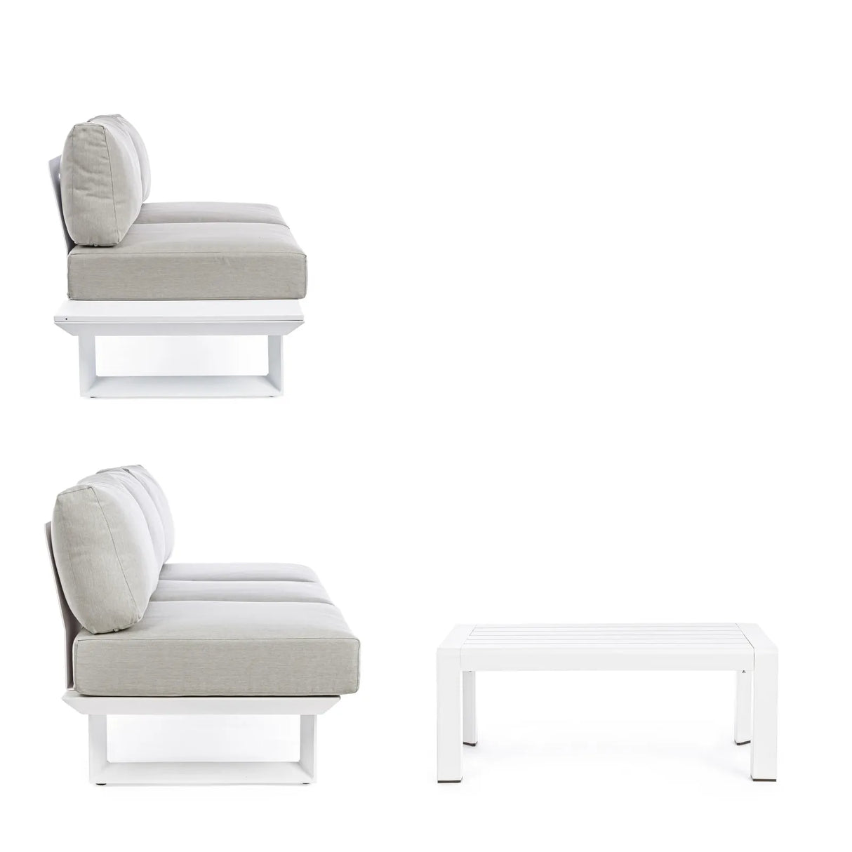 Gartenlounge Eck-Sitzgruppe mit Kissen Weiß CX21 Konnor - ZEN ZONE Furniture