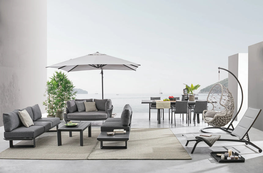 Gartenlounge Eck-Sitzgruppe mit Kissen Anthrazit CX23 Konnor - ZEN ZONE Furniture