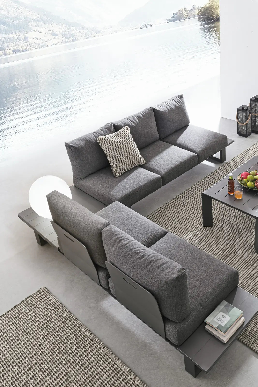 Gartenlounge Eck-Sitzgruppe mit Kissen Anthrazit CX23 Konnor - ZEN ZONE Furniture
