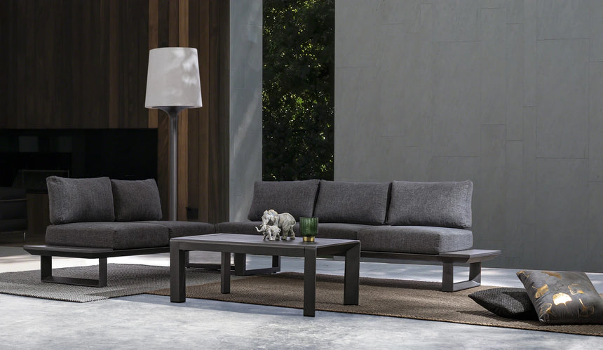 Gartenlounge Eck-Sitzgruppe mit Kissen Anthrazit CX23 Konnor - ZEN ZONE Furniture