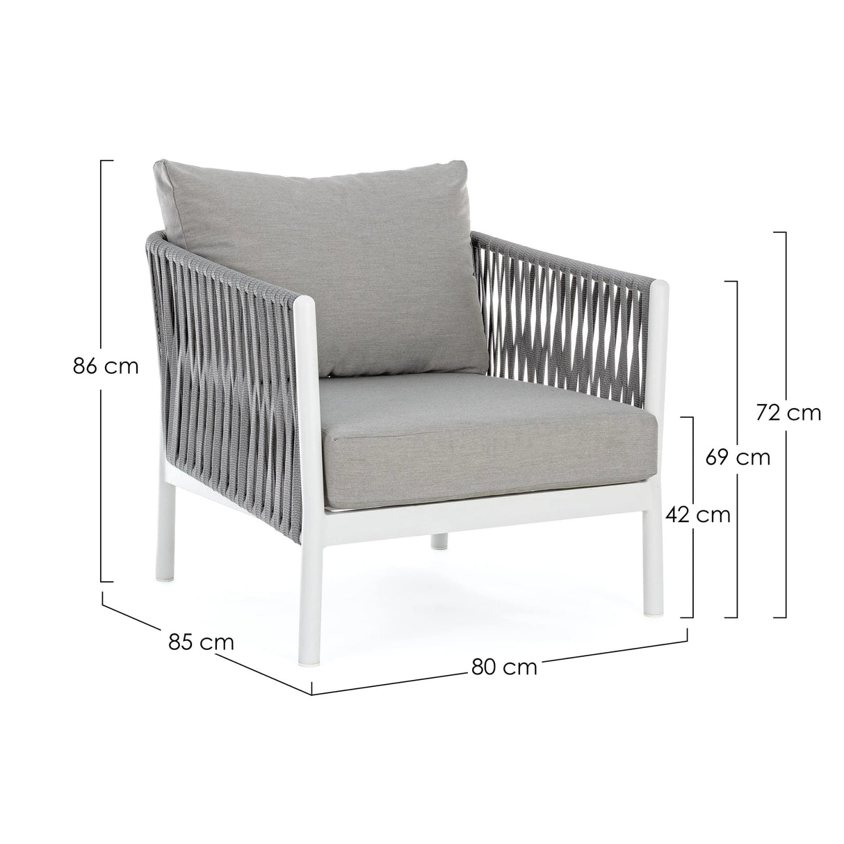 Outdoor Sessel mit Kissen Florencia Weiß WG20 - ZEN ZONE Furniture