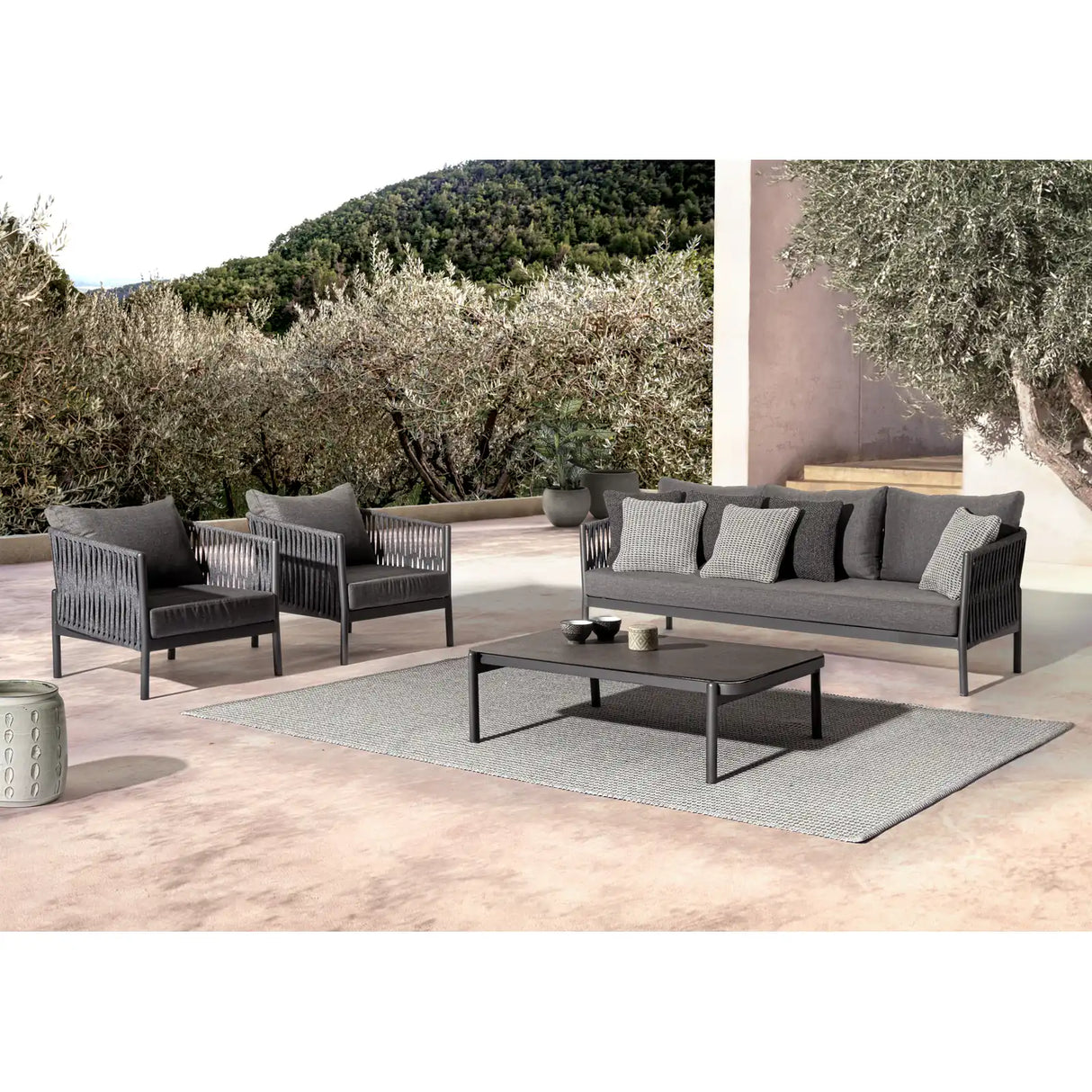 Outdoor Sessel mit Kissen Florencia Anthrazit WG21 - ZEN ZONE Furniture