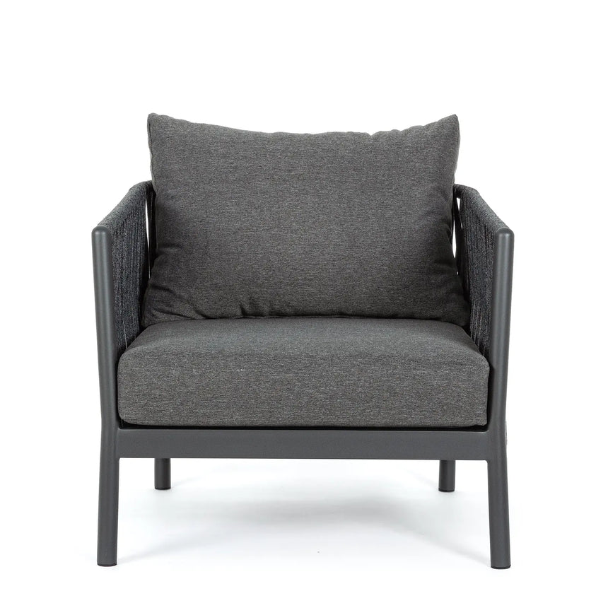 Outdoor Sessel mit Kissen Florencia Anthrazit WG21 - ZEN ZONE Furniture