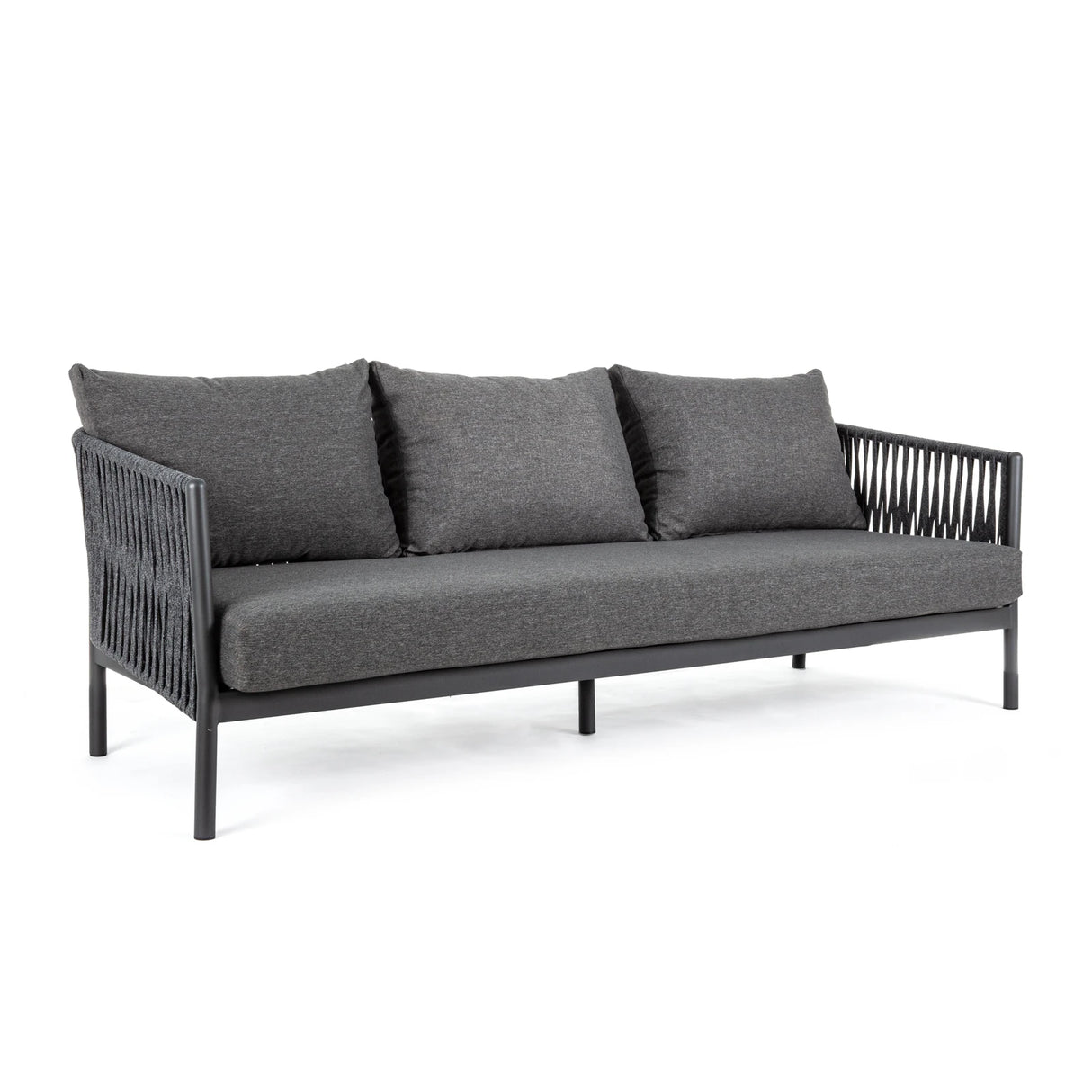Garten-Sofa 3-Sitzer mit Kissen Florencia Anthrazit WG21 - ZEN ZONE Furniture
