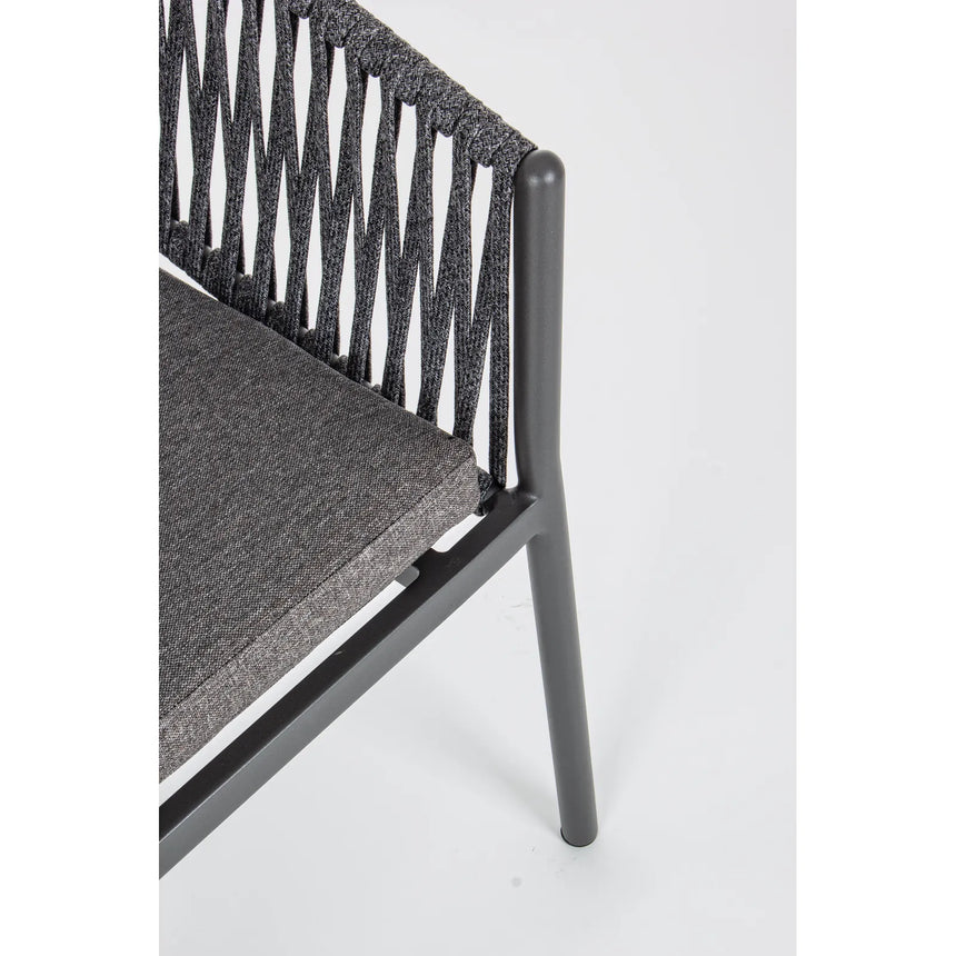 Gartenstuhl mit Armlehne und Kissen Florencia Anthrazit - ZEN ZONE Furniture