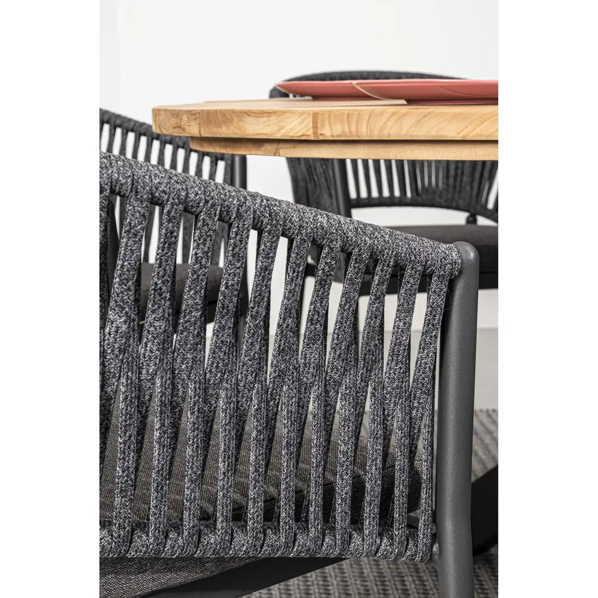 Gartenstuhl mit Armlehne und Kissen Florencia Anthrazit - ZEN ZONE Furniture